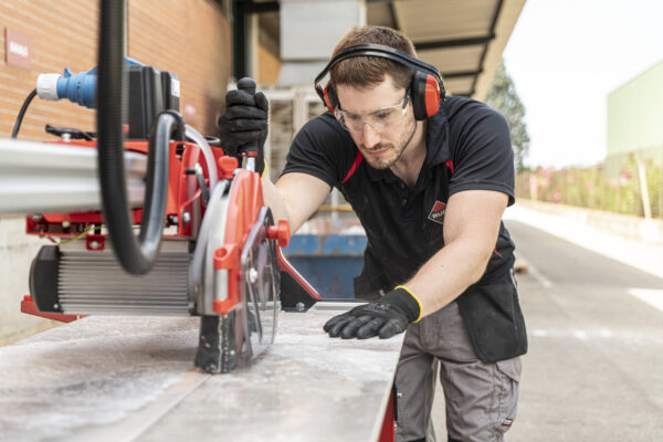 Electric Tile Cutter (Overhead Rail) DCX-250 1250 - In Action 2 Electric Tile Cutter (Overhead Rail) DCX-250 1250 - In Action 2