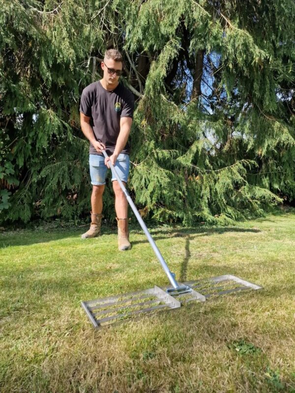 Lawn levelling Rake / Lute - In Action 5