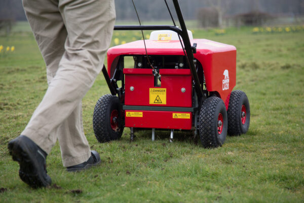 Petrol Lawn Aerator / Plugger / Spiker - In Action 2 Petrol Lawn Aerator / Plugger / Spiker - In Action 2