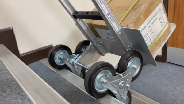 Stair Climb Sack Truck - Tri Wheeled - In Use 1 Stair Climb Sack Truck - Tri Wheeled - In Use 1